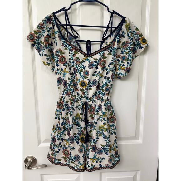 Blue Rain small short romper cold shoulder new embroidered tassels ($59 retail) - Picture 6 of 14